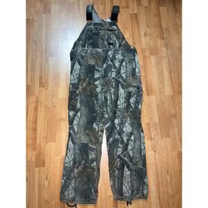 Vintage Realtree Camo Bib Overalls Coveralls Liberty Real Tree Hardwoods Gear 36